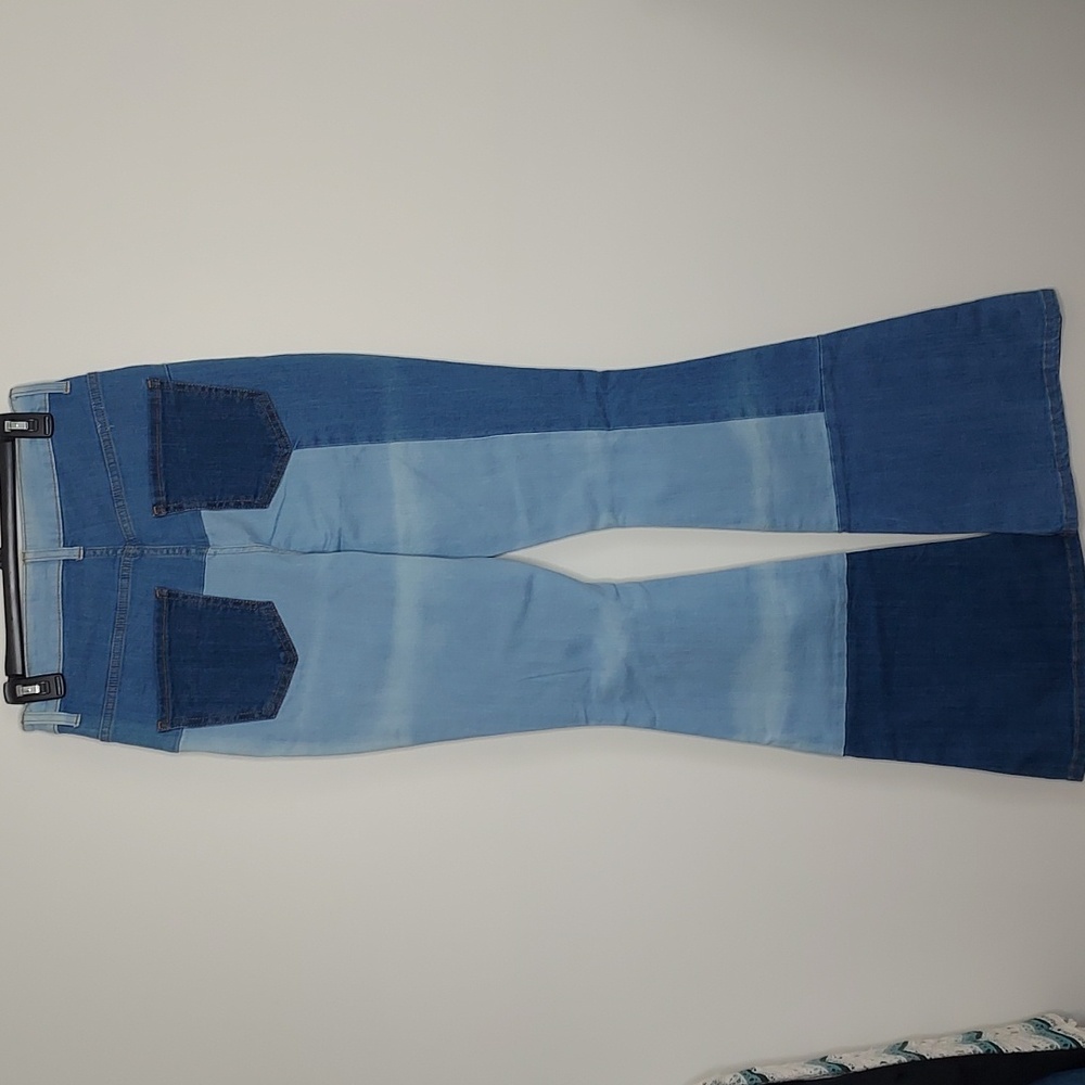 Patchwork Bell Bottom Jeans. - image 2